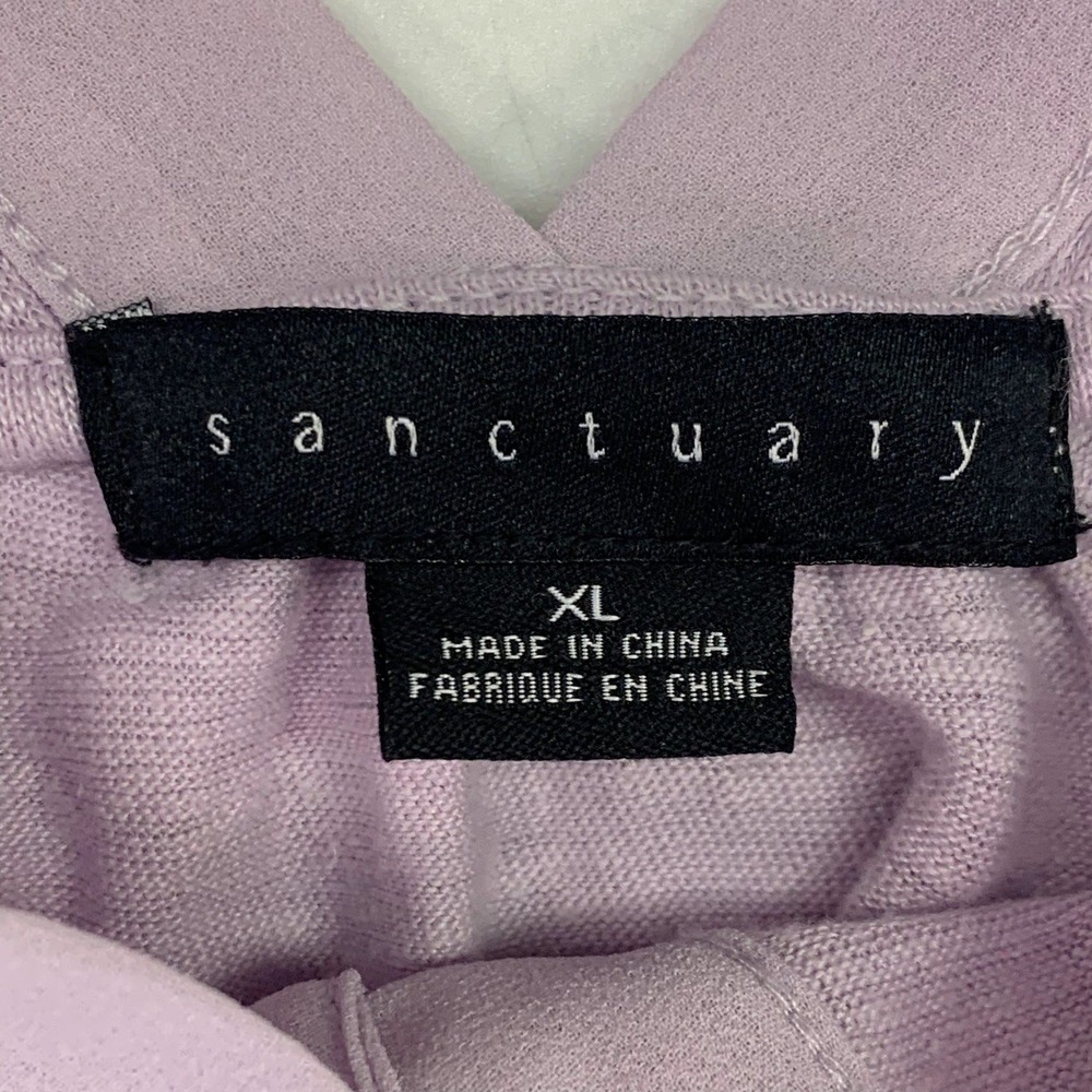 Sanctuary Lavender Heathered V-Neck Short Sleeve Top Purple Tee Size XL - Picture 9 of 14